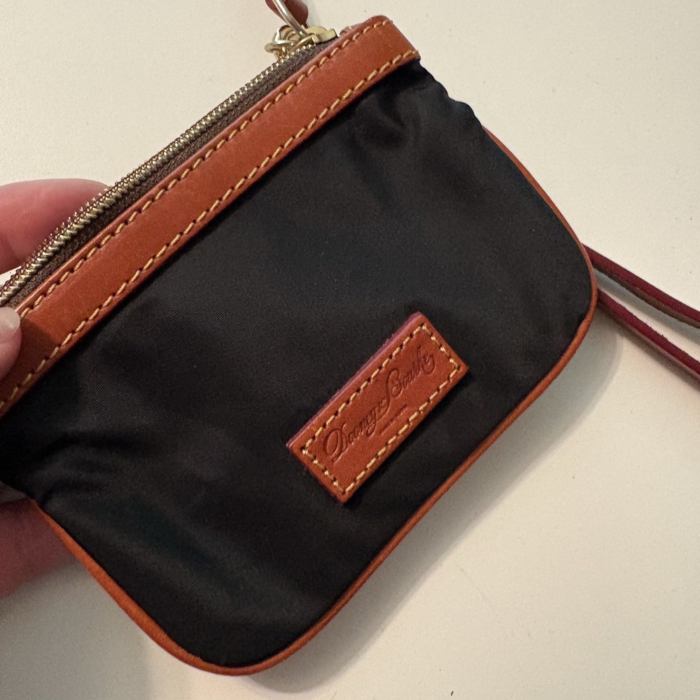 Dooney & Bourke Nylon Leather Black Wristlet Coin Purse